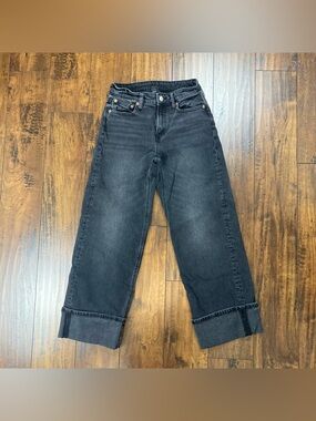 AMERICAN EAGLE AEO Women’s Jeans Black Denim Stovepipe Stretch Size 00 Short